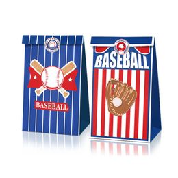 Gift Wrap Baseball Topic Bag Main Birthday Party Candy Oil Brown Paper Bag22X12X8Cm Drop Delivery Ot9Xv