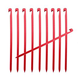 Outdoor Gadgets 10Pcs/lot 16cm Aluminum Alloy Tent Pegs Garden Stakes Ground Nail Heavy Duty Hammock Camping For Guyline Awning Canopy Flysheet 230609