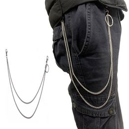 Belts 2023 Fashion Female Silver Colour Single Round Style Alloy Belt Chain Wild Jeans Chains Men Decorative Body