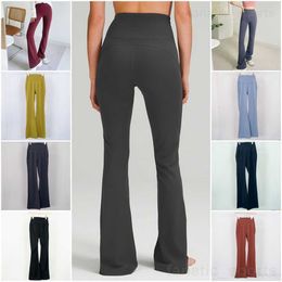 Yoga Woman Bodybuilding Bell Bottoms Stretch Workout Mini Flared Tight Naked Sweatpants High Rise Sports Long Pants Training Sweatpants