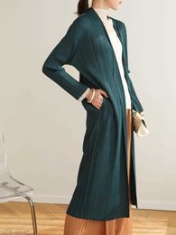Damen Trenchcoats 2022 Herbst Falten Miyake Mantel für Frauen Fashion Solid Langarm Lose Große Größe