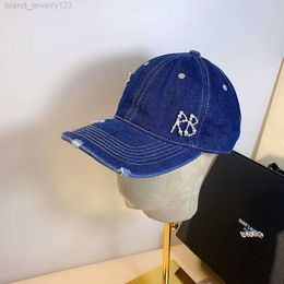 Hot RB Baseball Caps For Women Summer Sun Hat Fashion Girl Washed Denim Casual Cap Retro Women Hat Snapback Golf Caps