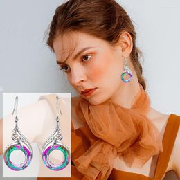 Stud Earrings Dazzle Color Crystal Peacock Pendant Female Ethnic Style Jewelry Accessories Gifts For Beautiful Ladies