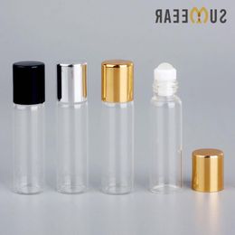 100 Pieces/Lot 5ml Mini Refillable Perfume Bottle Roll on Bottles for Essential Oils Vial Empty Sample Roller Ehnds