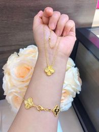 Necklace Moissanite 24k pure gold chain bracelet with necklace set pawnable dubai real gold bracelet jewelry for women