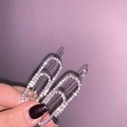 Hair Clips Punk Vintage Crystal Paper Clip Hairpin For Women 2023 Korean Side Fashion Bangs Y2K Pins Pin Accessories