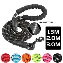 Dog Collars Leashes 15m 2m 3m Long Leash Reflective Nylon Pet Lanyard Outdoor Training Lead Comfortable Handle for Small Medium Large Big Dogs Z0609