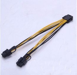 5pcs/lot CPU 8pin Female to dual PCI-E PCI Express 8p ( 6+2 pin ) Male power cable 18AWG wire for graphics card BTC Miner 20cm