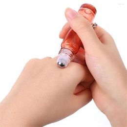 Storage Bottles 50pcs 10ml Essential Oil Roller Bottle With Stainless Steel Ball Thick Glass Roll On Empty Refillable Oils Vial