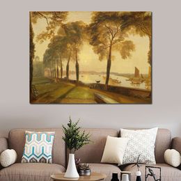 Handcrafted Canvas Art Oceanic Mortlake Terrace Artist} Painting Modern Office Decor