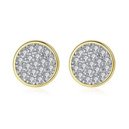 Stud Tiny Zircon Earrings Sier Gold Colors Mini Disc Round Cz For Women Minimalist Design Party Jewelry Drop Delivery Dh3Lo