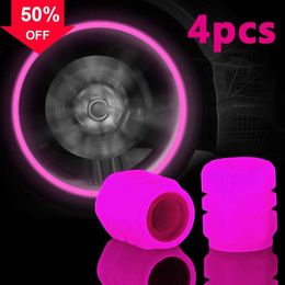 New Luminous Valve Caps Car Motorcycle Bicycle Fluorescent Glowing Green Blue Night Wheel Styling Tyre Hub Luminous Cap Decor