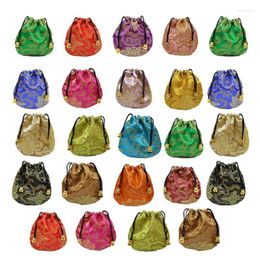 Gift Wrap 2023 24 Pieces Silk Brocade Bag Jewelry Bags Chinese Drawstring Pouches Coin Purse For Necklaces Ring