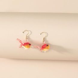 Dangle Earrings DIY Cute Style Small Goldfish Pendant Simple Design Drop For Women Girls Fashion Jewellery