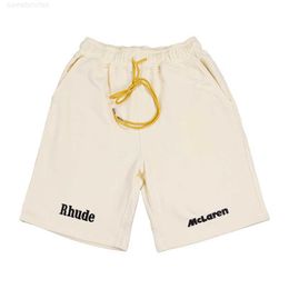 Men's Shorts RHUDE x Mclaren Shorts Summer High Street Embroidery Loose Sports Pants Trend