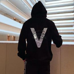 Men's Hoodies -Selling Men Hoodie Rhinestone Design High Quality Pure Cotton Warm And Thick Casual Hoody Fashion Letter Tops