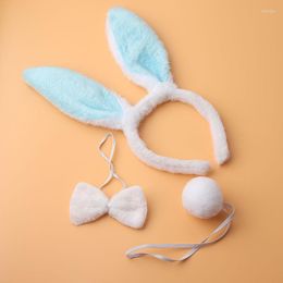 Hair Accessories 3Pcs Kids Adult Ears Headband Bow Ties Tail Set Easter Party Cosplay Costume Bands