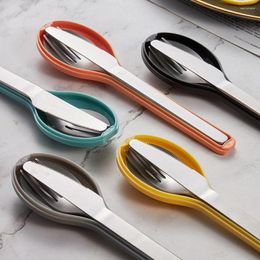 Dinnerware Sets Travel With Box Utensils Set Stainless Steel Reusable Cutlery Tableware Flatware Knife Fork Spoon
