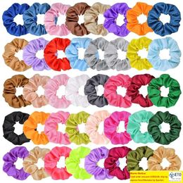 40 Colours Accessories Satin Band Scrunchies Girls Ponytail Holder Tie Fashion Ring Stretchy Elastic Rope Xmas Gifts