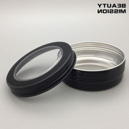 100g X 50 back empty skin care cream aluminum containers with window cap,metal jar lid ,metal bottle tin pot can Sqpqh