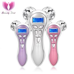 Face Care Devices Microcurrent Vibration Massager 4D Roller Y Shape Rotating V Lifting Massage Skin Tighten Machine 230609