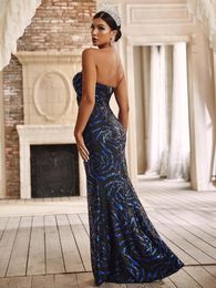 Casual Dresses Yeinchy Sexy Bra Sleeveless Backless Women Bodycon Party Maxi Sequin Floor Length Long Dress A319