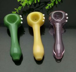 Glass Pipes Smoking Manufacture Hand-blown hookah Coloured Dotted Flat Bottom Glass Pipe