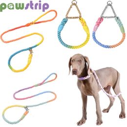 Dog Collars Leashes 150180cm Dogs Leash Gradient Outdoor Pet Walking Training Long Traction Rope Fashion Collar For Small Medium Large Z0609
