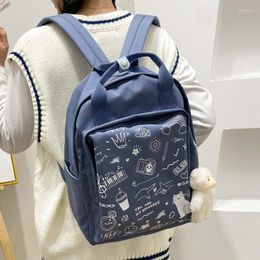 School Bags Trendy Cartoon Pattern Backpack Waterproof Large Capacity Bag For Girls Oxford Fabric Travel Backpacks Student Bookbags