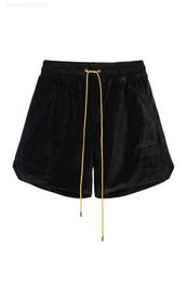 Men's Shorts Rhude Embroidery Velvet Drawstrings Women Men Shorts Vintage Men Casual Shorts Beach Shorts