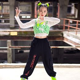 Stage Wear Children Jazz Dance Performance Costumes For Kids Loose Vest Hiphop Pants Streetwear Girls Hip Hop Rave Clothes DN13437