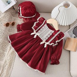 Girl Dresses Fashion Kids Clothes Spring For Girls Long Sleeve Princess Dress Children Costumes With Hat 0-4Y