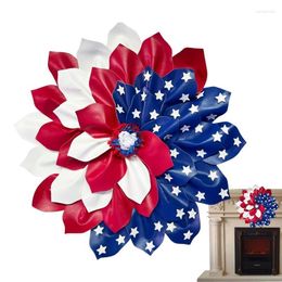 Decorative Flowers Patriotic Wreaths For Front Door Wreath Independence Day Hangers Summer