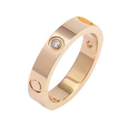 3mm 4mm 5mm 6mm titânio aço prata anel de amor homens e mulheres jóias de ouro rosa para amantes anéis de casal presente com broca grande