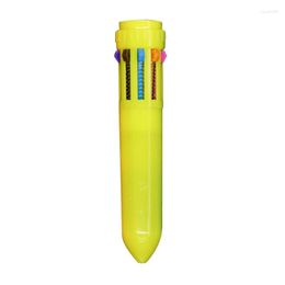 1Pc Retractable Ballpoint Pen Multicolor Multicolored 0.5mm Shuttle 10 Colors Barrel