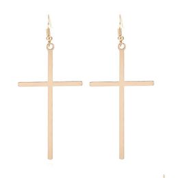 Dangle Chandelier Fashion Punk Style Gothic Cross Earrings Women Men Uni Exaggeration Rock Ear Piercing Jewelry Hang Hook Drop Deli Dhpey