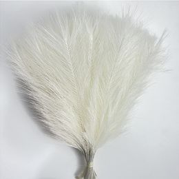 Decorative Flowers White Fluffy Artificial Pampas Reed Boho Home Decor Wedding Party Decoration Bouquet Fake Plant Flower