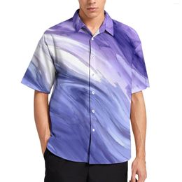 Men's Casual Shirts Marble Print Shirt Watercolour Flow Abstract Vacation Loose Hawaii Cool Blouses Short Sleeve Oversized Clothes