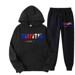 Tracksuit Trapstar Brand Printed Sportswear Men's t Shirts 16 Colours Warm Two Pieces Set Loose Hoodie Sweatshirt Pants Jogging Tidal flow design 625ess