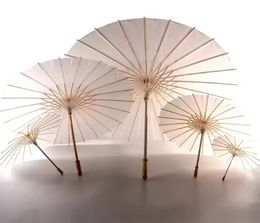 DHL Bridal Wedding Parasols White Paper Umbrellas Beauty Items Chinese Mini Craft Umbrella Diameter 60cm CPA5739 JN10