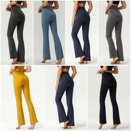 Yoga Women Mini Flared Pant Tight Fitness Bell Bottoms High Elasticity Athletic Sweatpants Wunder Train Naked Workout Long Pants Sexy Outfit