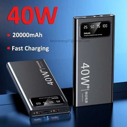 Free Customized LOGO 40W Fast Charging Power Bank Portable 20000mAh Charger Digital Display External Battery Pack for iphone Xiaomi Samsung