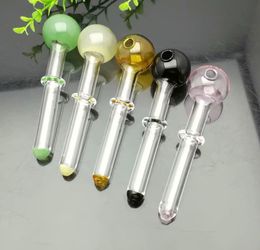 Glass Pipes Smoking Manufacture Hand-blown hookah Color single wheel color bubble straight smoke pot