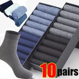 Men's Socks 10pairs Bamboo Fiber Men Summer Spring Sports Sweat Absorption Deodorant Thin Stripe Breathable Silk Long Sock