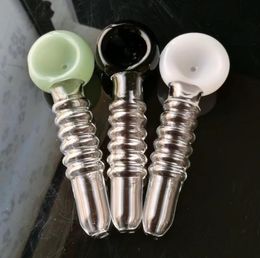 Glass Pipes Smoking Manufacture Hand-blown hookah 5 round Coloured concave bubble pipe