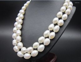 Chains 49&quot; 9-10-11MM NATURAL SOUTH SEA WHITE BAROQUE PEARL NECKLACE K Gold