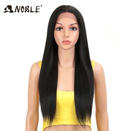Hair pieces synthetic straight 28 Inch Heat Resistant Fibre Blonde Long For Women Synthetic Lace Front 230609
