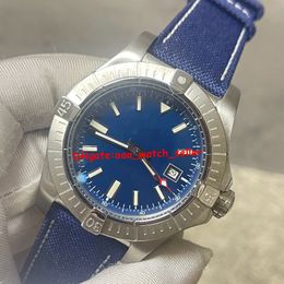 High quality luxury mens designer watches 44mm avenger steel bezel mechanical automatic movement blue fabric strap luminous sapphire men's sport wristwatches