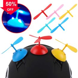 New Luminous Bamboo Dragonfly Motorcycle Helmet Decoration Wind Power Electric Vehicle Bike Driving Glowing Night Helmet Accessories