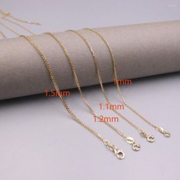 Chains 1PCS Fine Pure Au 750 18k Yellow White Gold Chain Women Wheat Link Necklace 18inch 1.9-5g